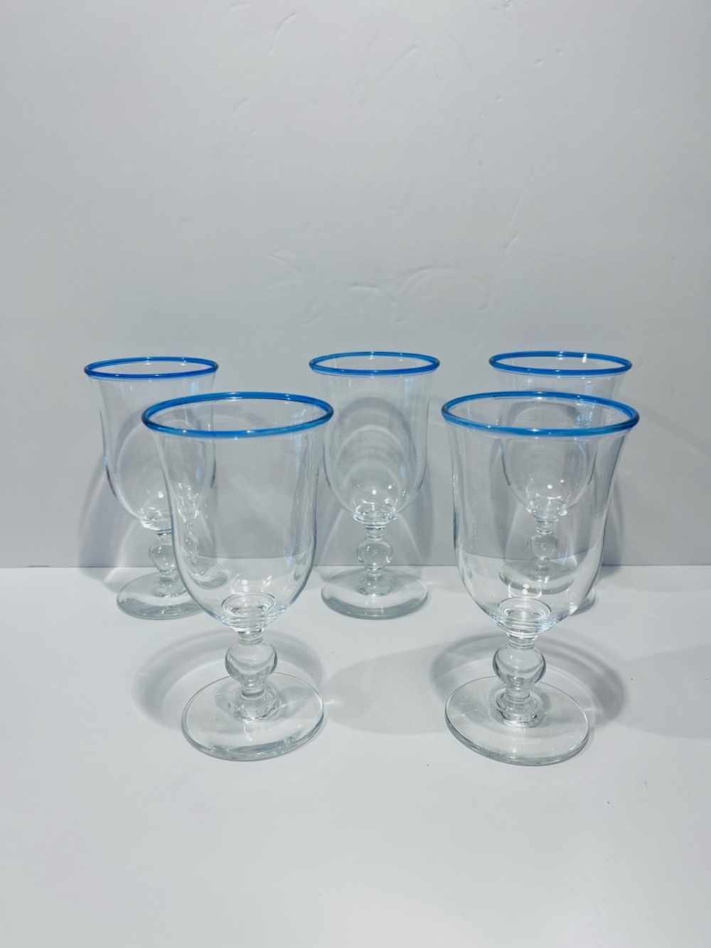Lindean Mill Scottish Art Glass Hand Blown Wine Glasses Set of 5
